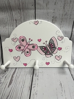 Image Peg Rack - Pink and Silver Butterflies
