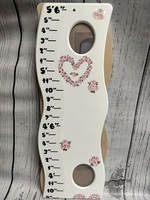 Image Measure Stick - White Open Pink Hearts