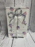 Image Jewelry Box - Grey Ribbon and Roses