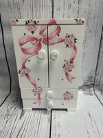 Image Jewelry Box - Pink Ribbon and Roses