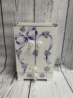 Image Jewelry Box - Purple Ribbon and Roses