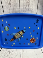 Image Lap Tray - Rocket Ship Blue