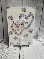 Image Jewelry Box - Pink /Lilac open hearts